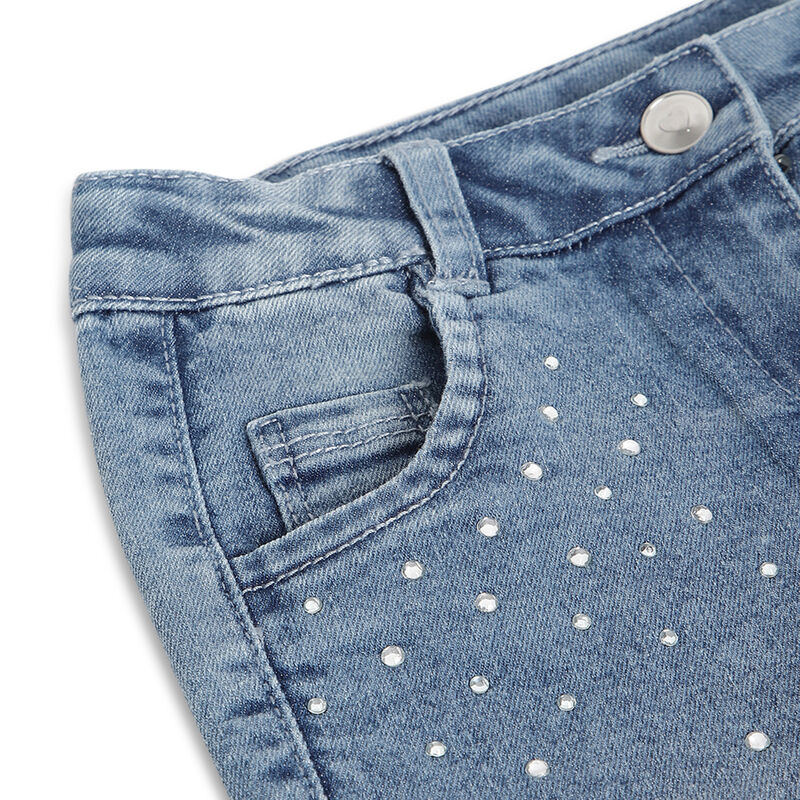 Girls Medium Blue Solid Jeans image number 3